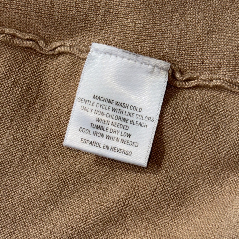 Charter Club Petite Knit Open Front Cardigan Tan P/L Zipper Pockets - Picture 6 of 10